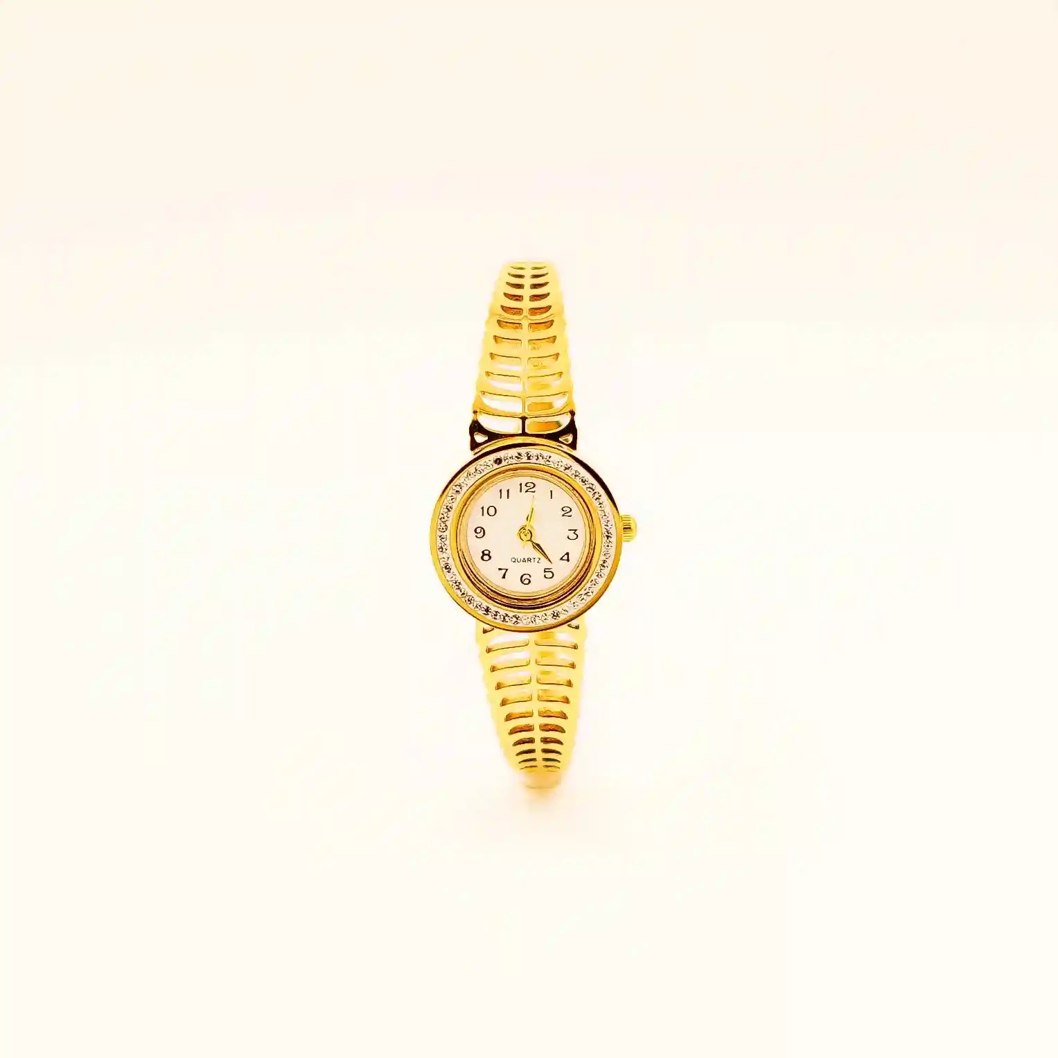 Elegant Gold-Plated Women’s Anti-Tarnish Quartz Watch with Crystal Accents - Vellura Jewellery  