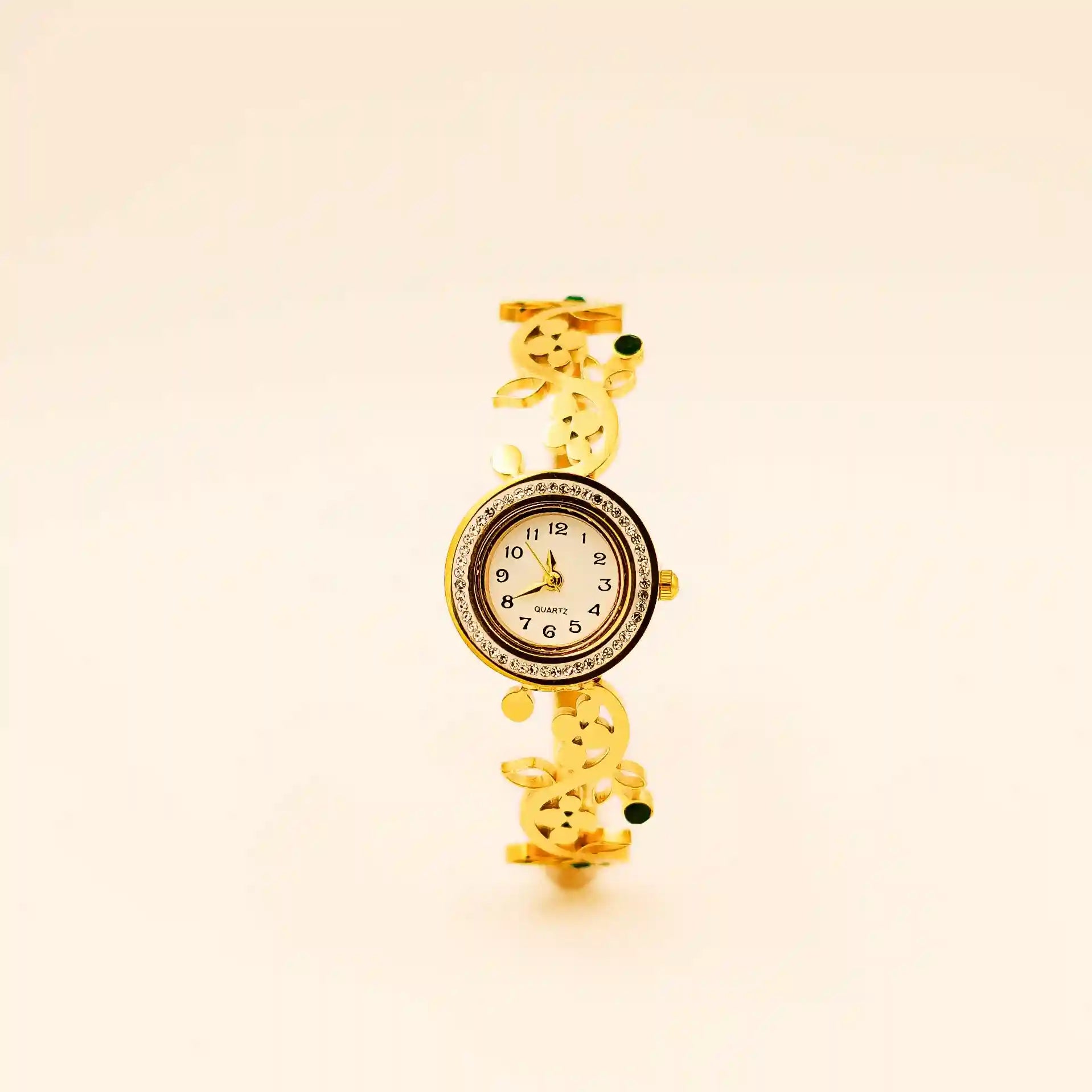 Luxury Anti-Tarnish Gold-Plated Floral Bracelet Watch - Vellura Jewellery  