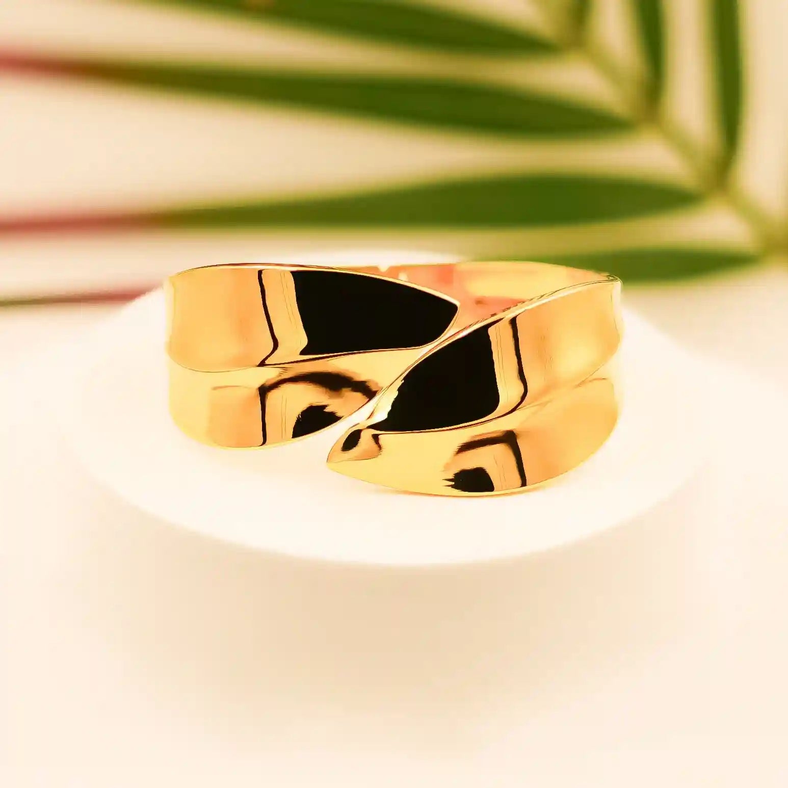 Elegant Wide Cuff Gold Bracelet - VelluraJewellery