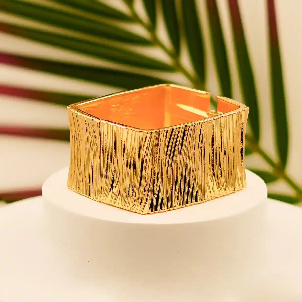 Luxury Matte Gold Wide Cuff Bracelet - VelluraJewellery