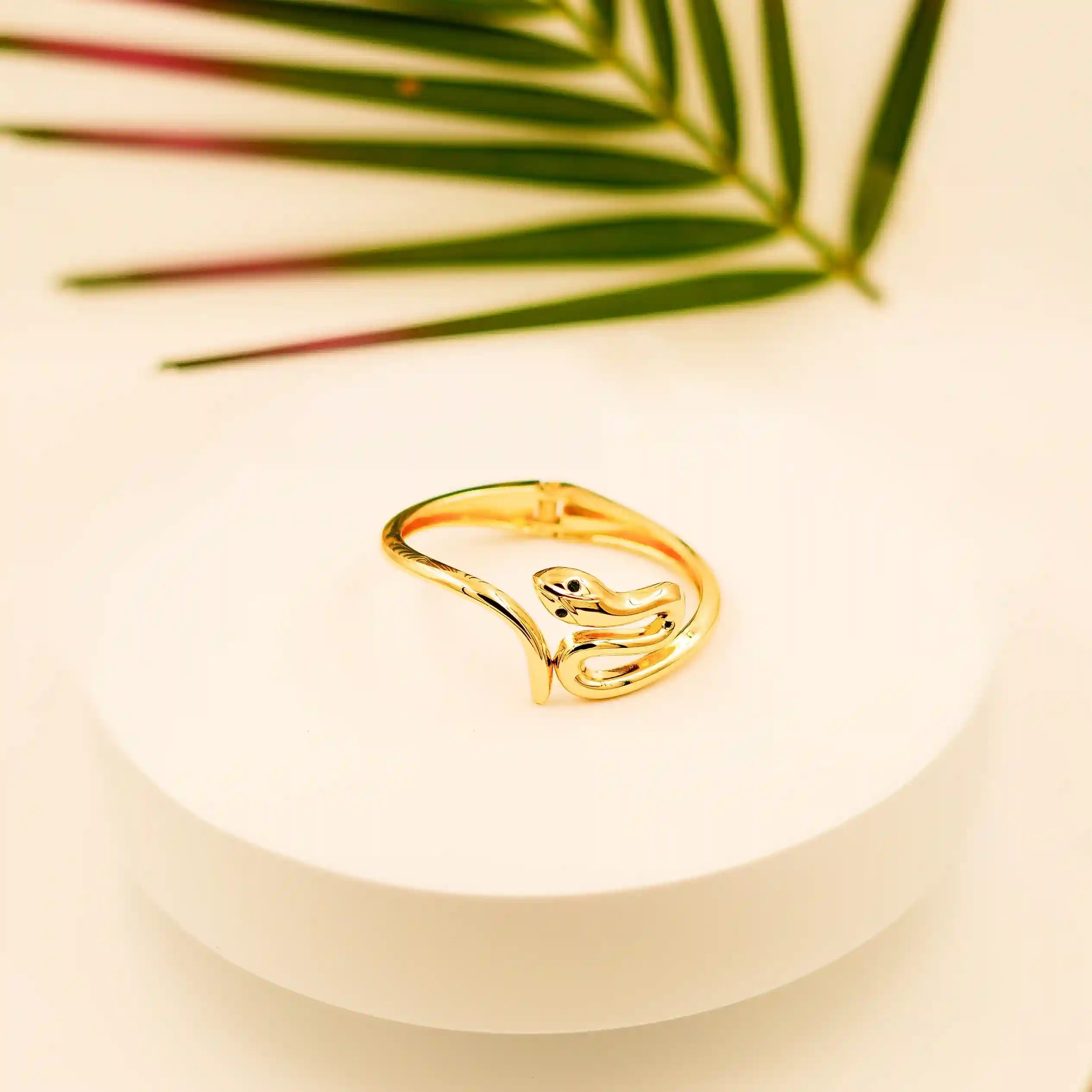 Gold Snake Design Bracelet - VelluraJewellery
