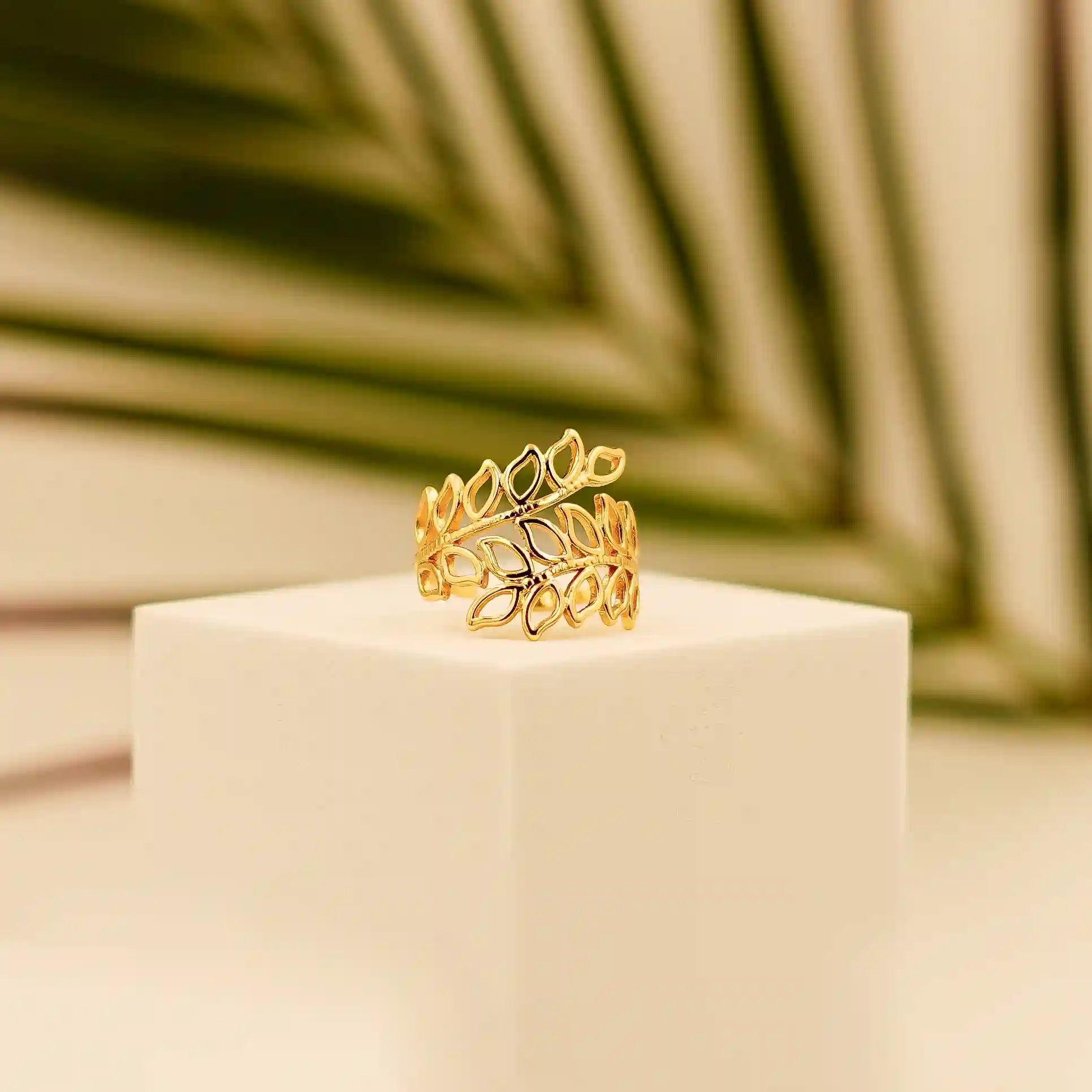 Elegant Leaf Pattern Ring - Vellura Jewellery  Rings