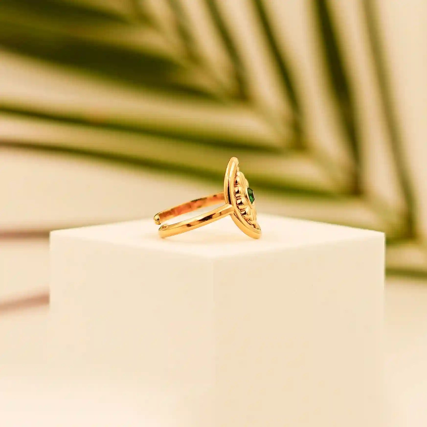 Gold Plated Floral Ring - Vellura Jewellery  Rings
