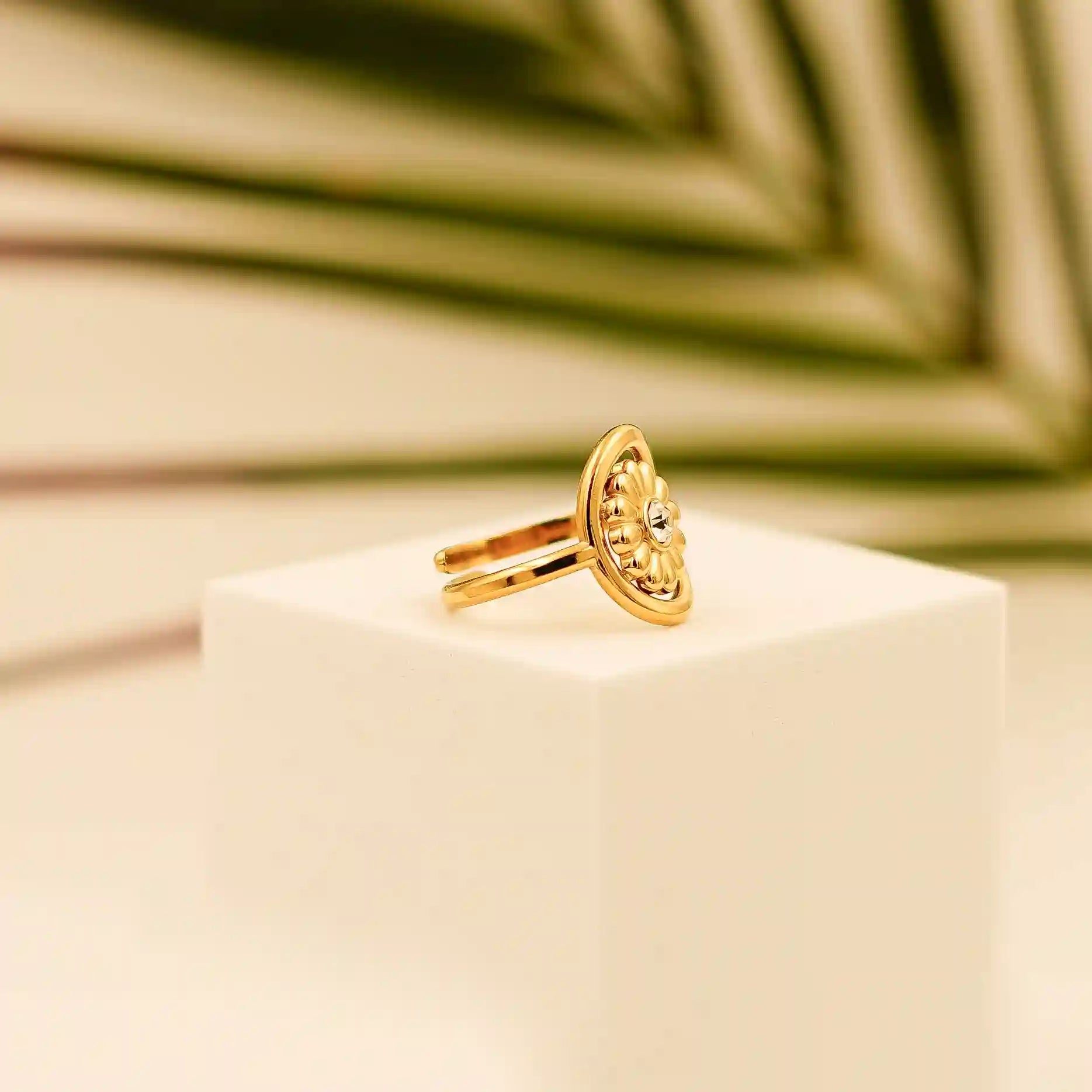 Gold Floral Ring - Vellura Jewellery  Rings