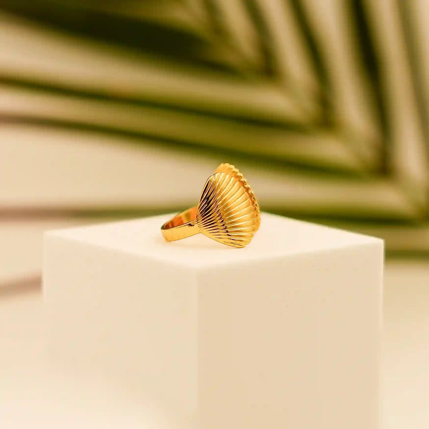 Elegant Fan Shell Open Ring - Vellura Jewellery  Rings