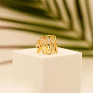 Gold Plated Open Link Ring - Vellura Jewellery  Rings