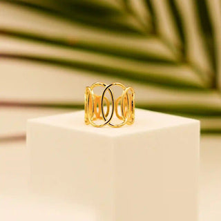 Gold Plated Open Link Ring - Vellura Jewellery  Rings