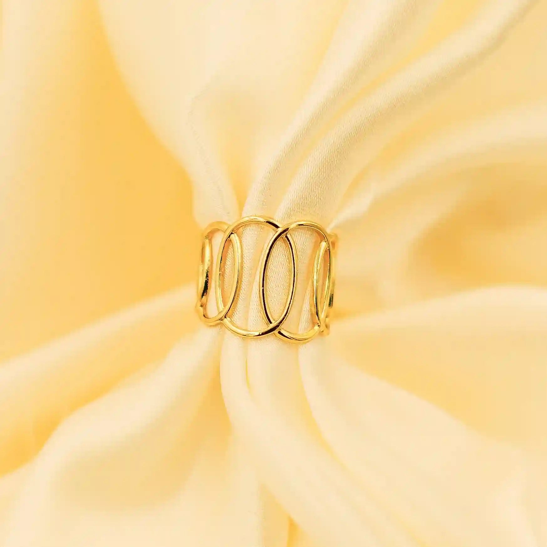 Gold Plated Open Link Ring - Vellura Jewellery  Rings