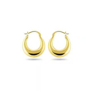 Elegant gold hoop earring with a smooth polished finish – Vellura Jewellery