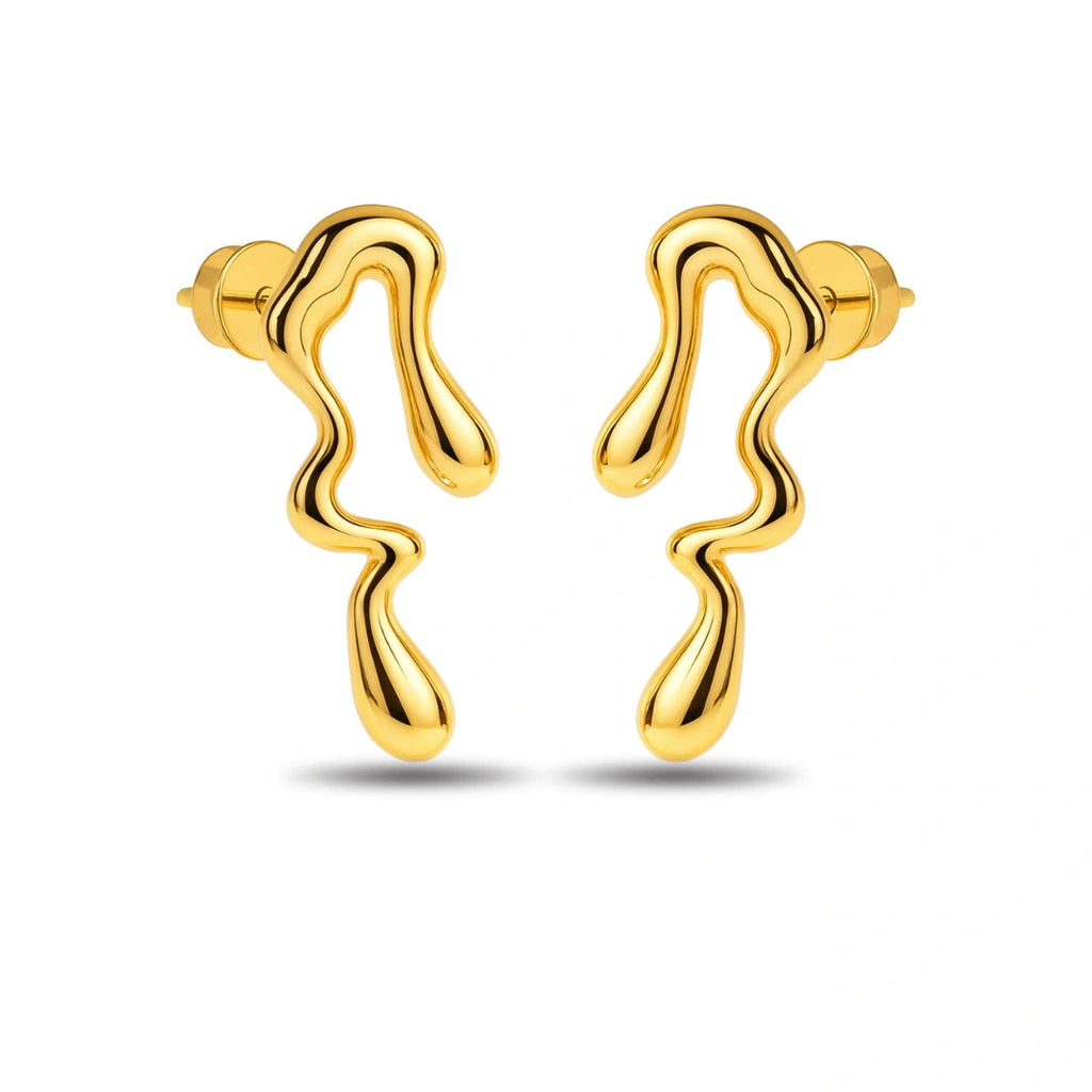 Elegant Abstract Gold Pendant & Earrings Set - Vellura Jewellery  pendent