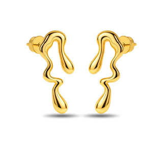 Elegant Abstract Gold Pendant & Earrings Set - Vellura Jewellery  pendent