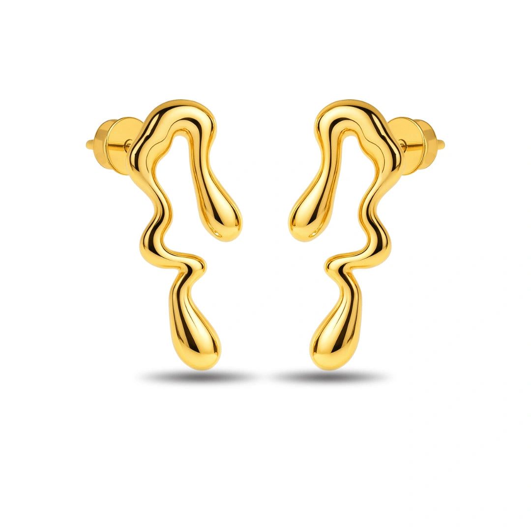 Elegant Abstract Gold Pendant & Earrings Set - Vellura Jewellery  pendent