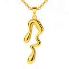 Elegant Abstract Gold Pendant & Earrings Set - Vellura Jewellery  pendent