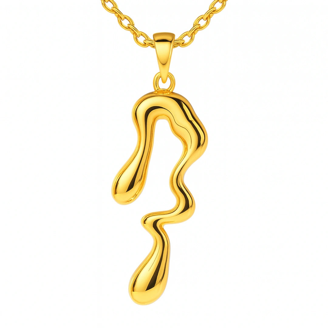 Elegant Abstract Gold Pendant & Earrings Set - Vellura Jewellery  pendent