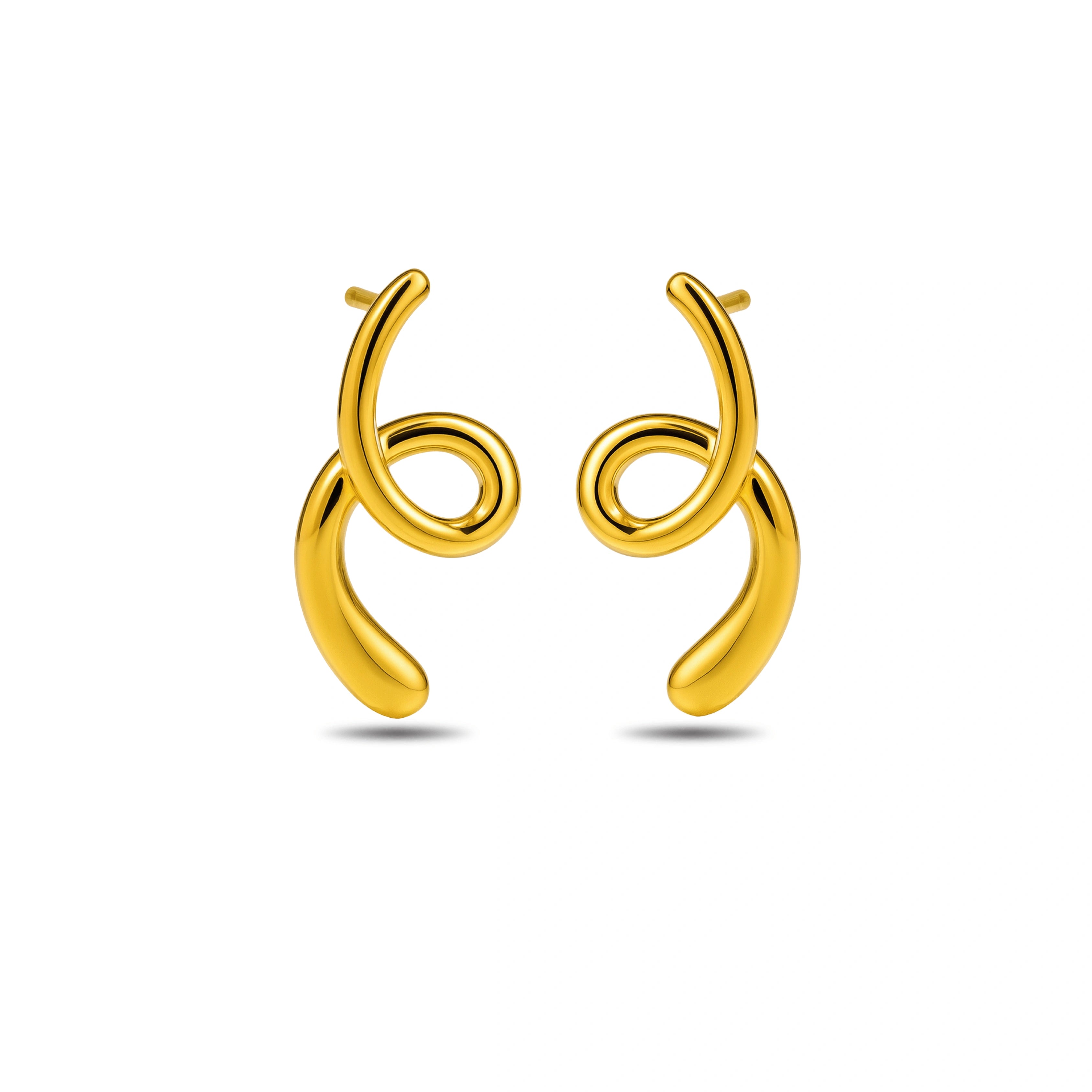 Elegant Modern Gold Pendant & Earring Set - Vellura Jewellery  pendent