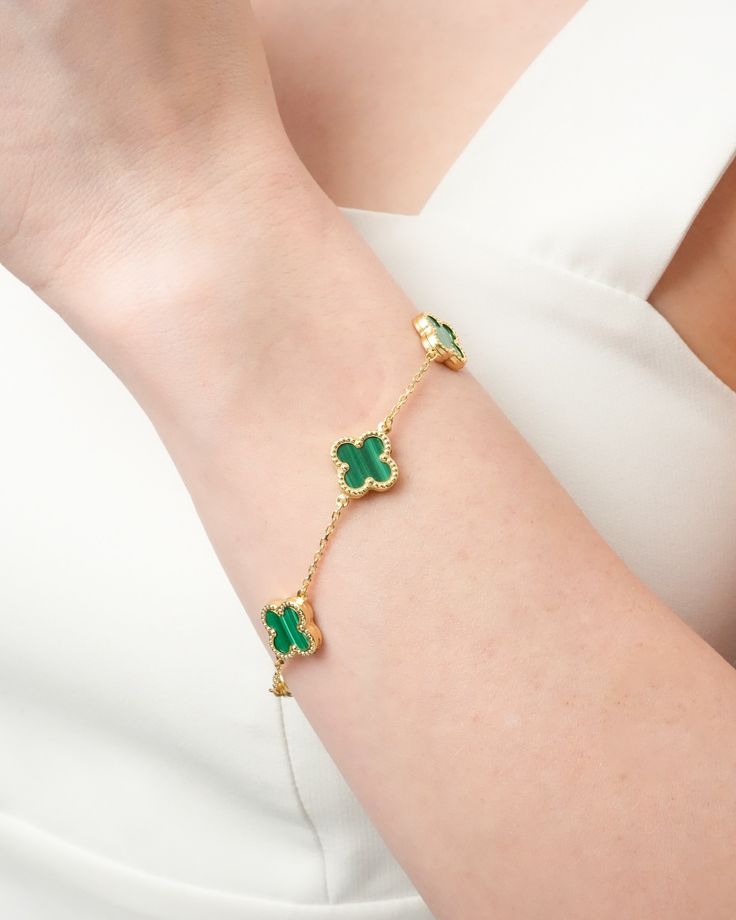 Green Clover Necklace Set – Demi Fine Necklace, Ring, Bracelet & Earrings