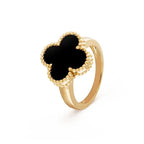 Van Cleef Inspired Clover Black Ring