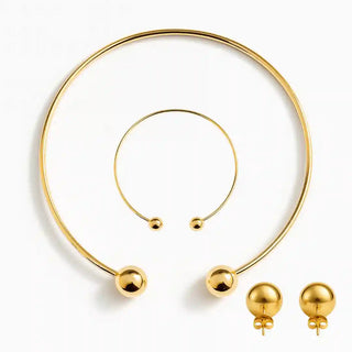 Necklace Set with Cuff Bracelet & Stud Earrings Vellura Jewellery
