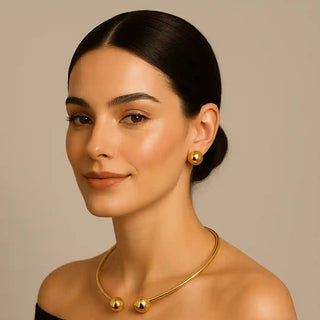 Necklace Set with Cuff Bracelet & Stud Earrings Vellura Jewellery