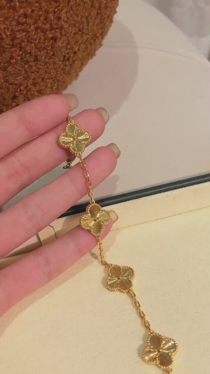 Van Cleef-Inspired Gold Quatrefoil Bracelet