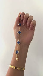 Elegant Blue Van Cleef Necklace Set with Earrings & Bracelet