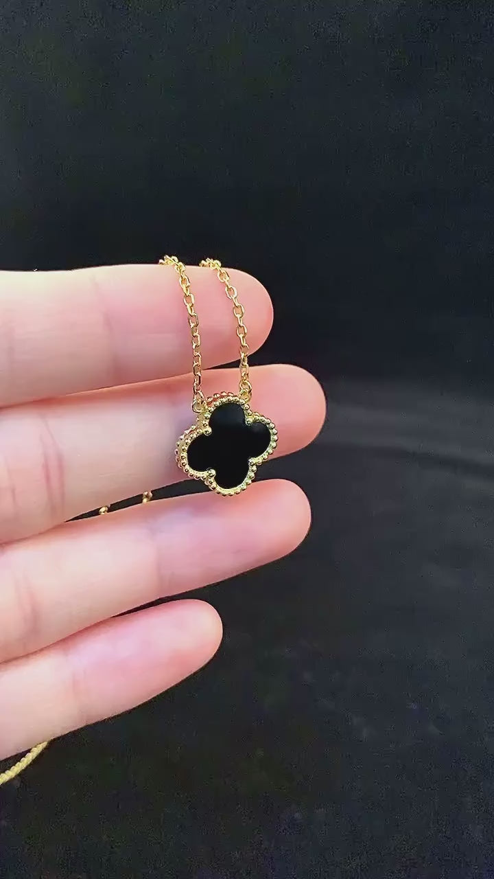 Black Clover Pendant Necklace